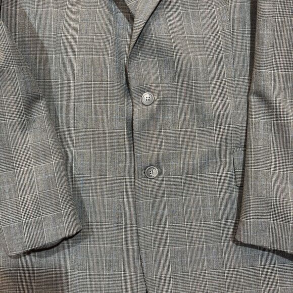 Glen Plaid Suit Jacket 42L by Arnie – Gray Brown Check - Picture 4 of 16